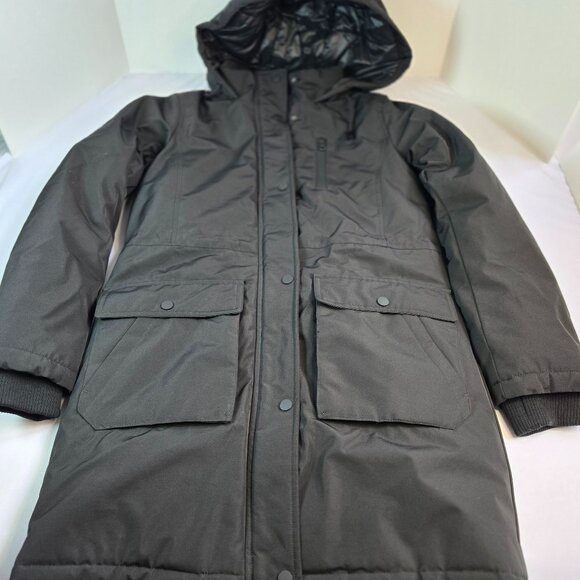 AIKKIA Women Black Slim-Fit Fall Coat-Trendy Hooded Puffer Coat  Sz: S(4) Black - Picture 6 of 12